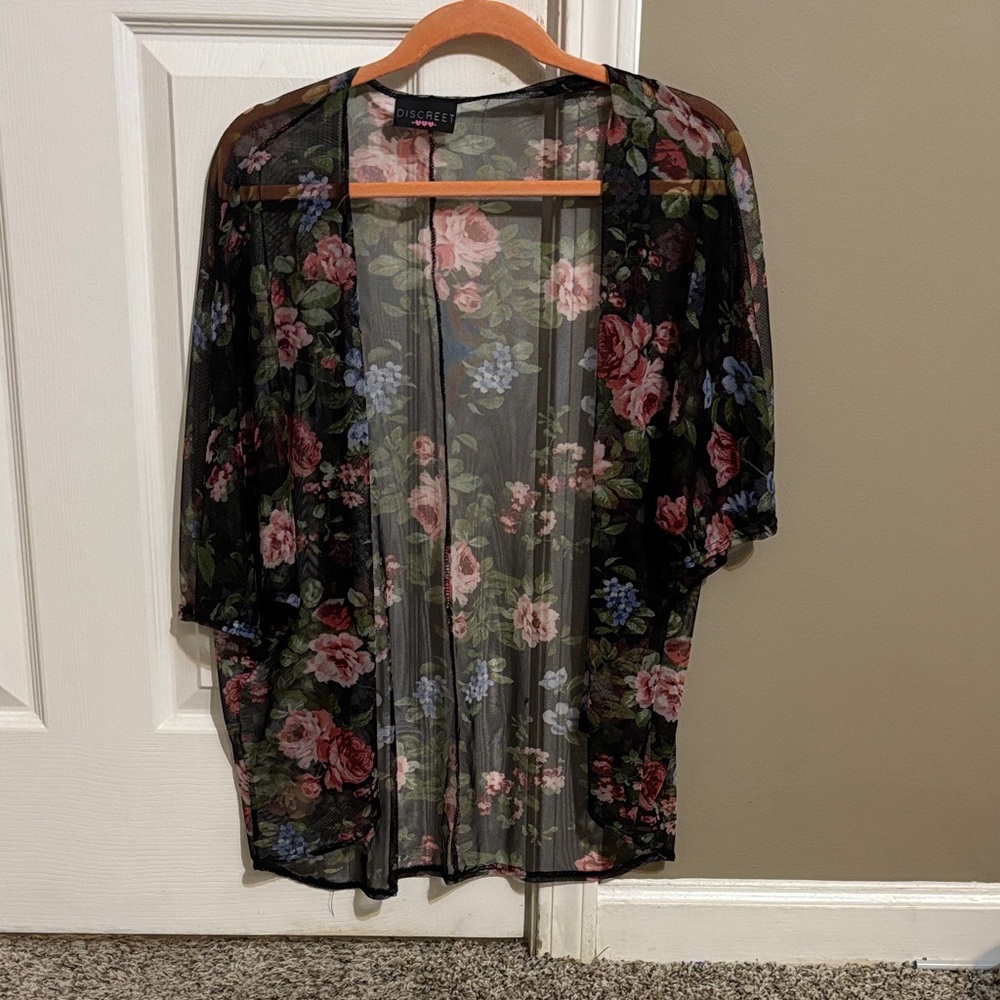 Discreet Floral Mesh Cover-Up